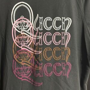 Queen Cotton & Polyester Short Sleeve Crewneck Band Tee Size: 1